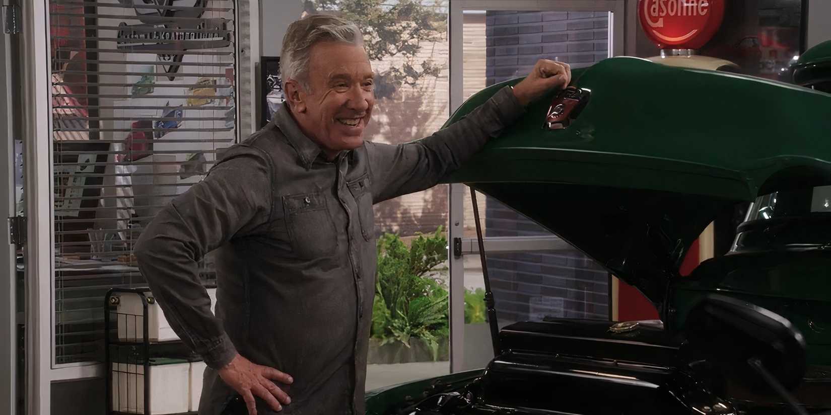 Tim Allen in Shifting Gears standing in front of Ford F100 from Last Man Standing