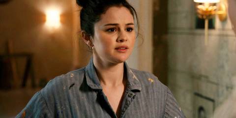 Selena Gomez looking concerned in Only Murders in the Building season 1