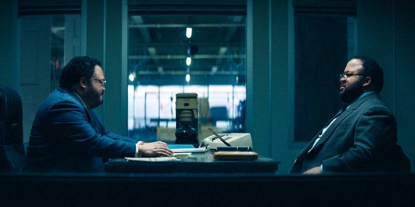 Dylan in a job interview at Great Doors in Severance