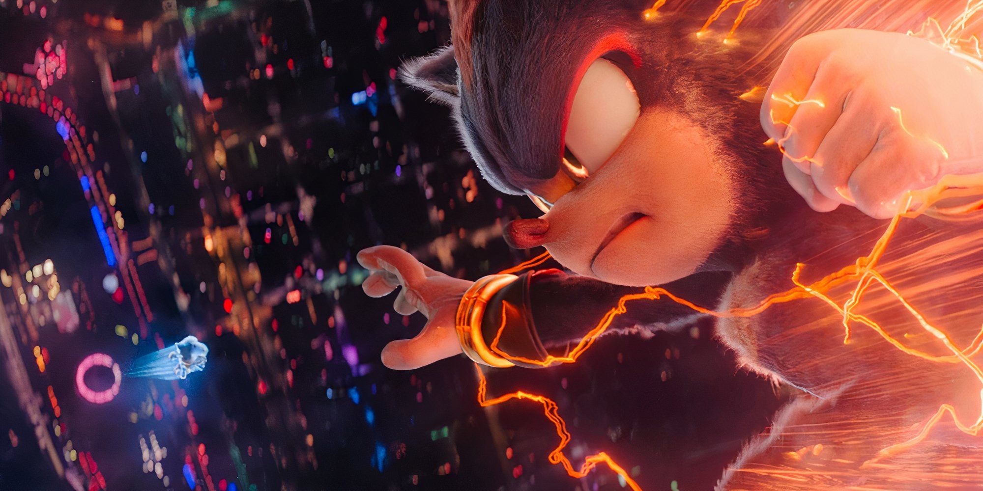 Actor Keanu Reeves as Shadow in Sonic the Hedgehog 3. 