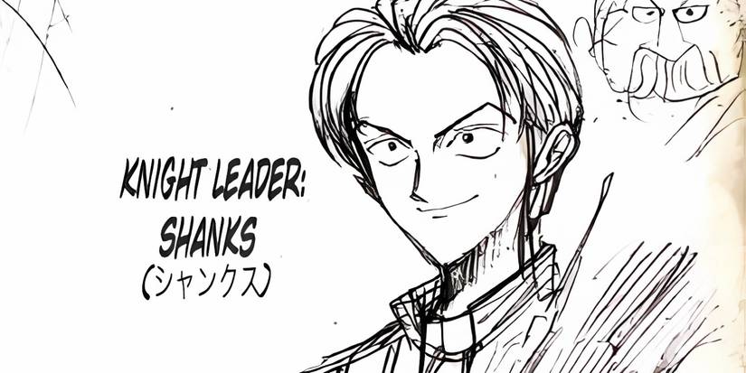 Shanks' original concept as a knight in Oda's discarded manga. 