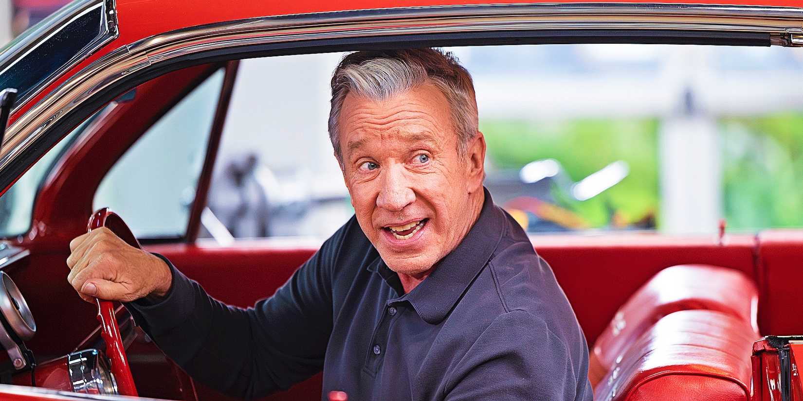 Tim Allen as Matt behind the wheel of a car in Shifting Gears