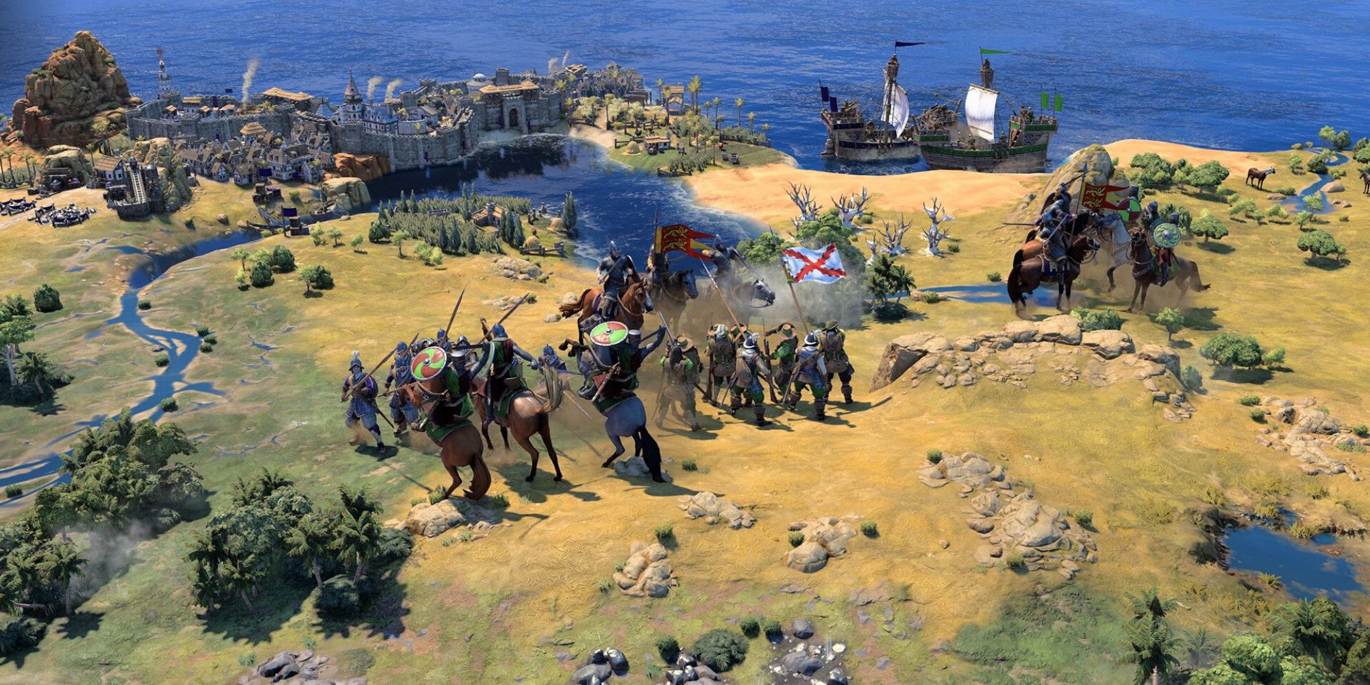 A battle between two armies in Civilization VII