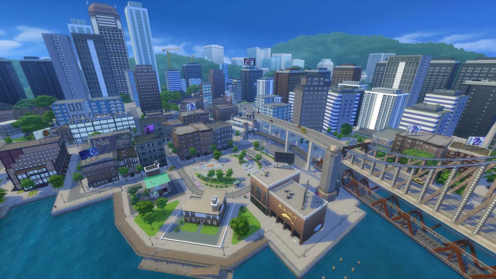 Sims 4 San Myshuno Overhead View