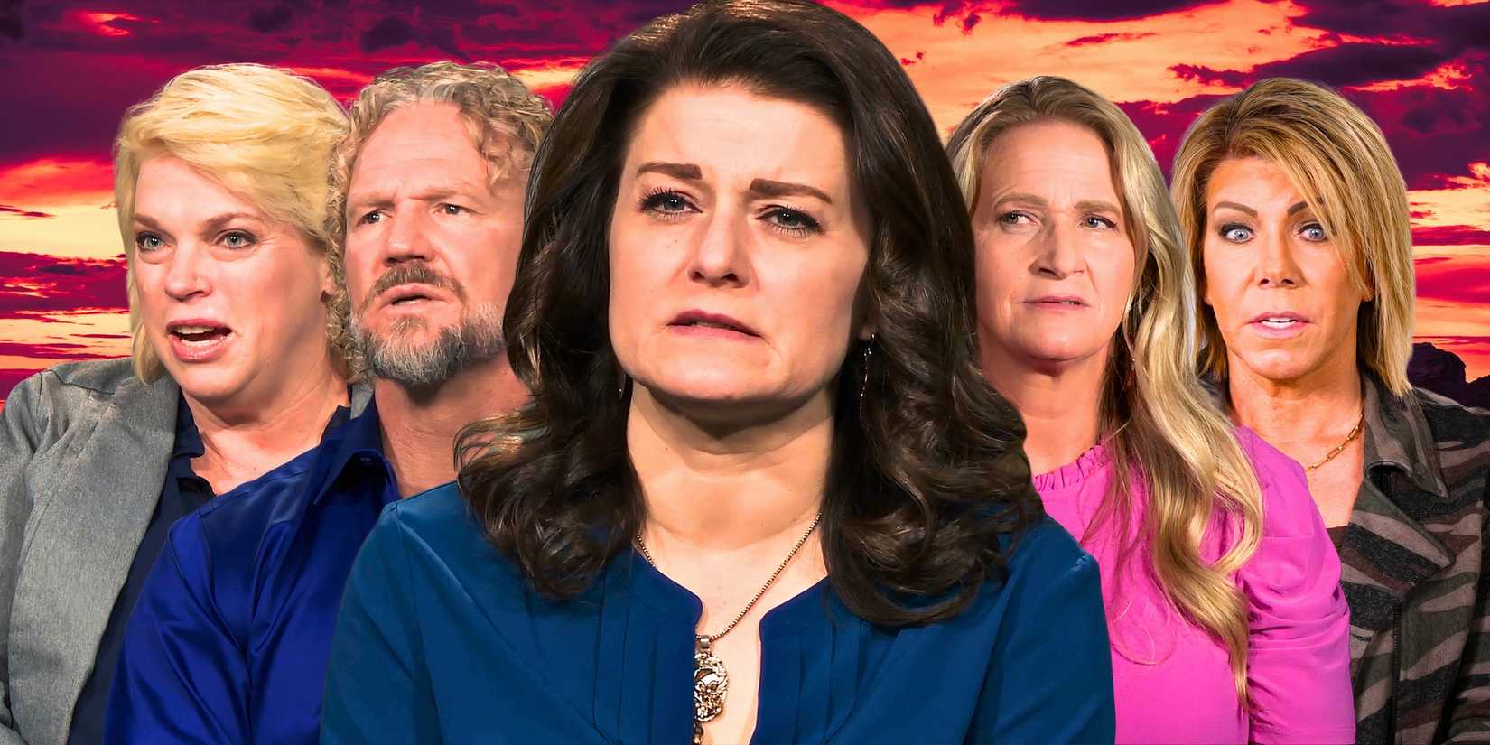 Sister Wives Robyn in the centre and Meri Christine Janelle Kody Brown in the background