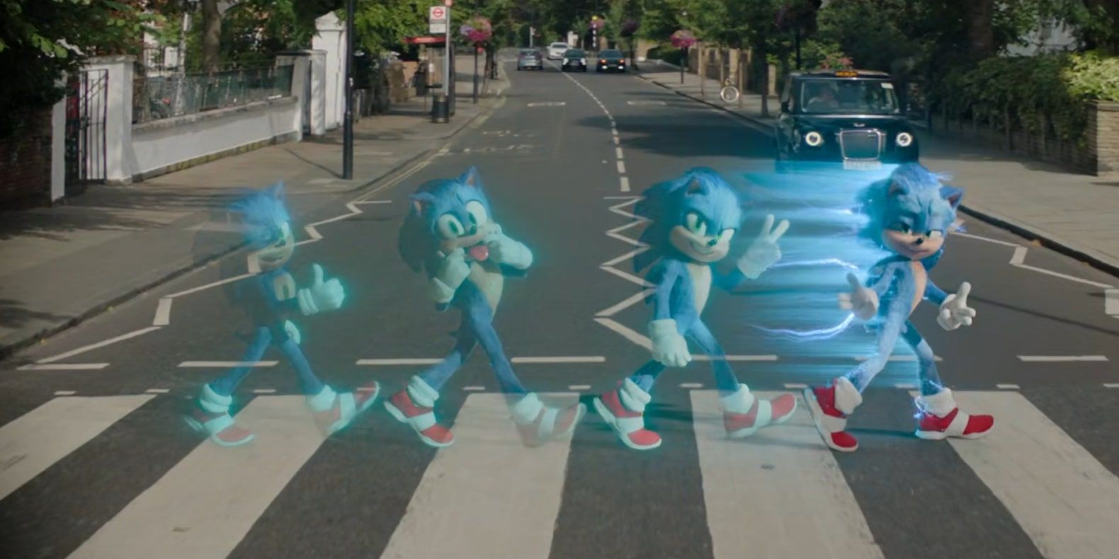 Sonic Running Down Abbey Road in Sonic The Hedgehog 3