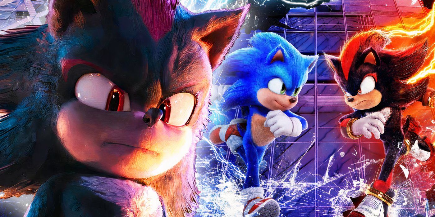 An image edited from the shadow next to Sonic and Shadow in the poster for Sonic the Hedgehog 3.