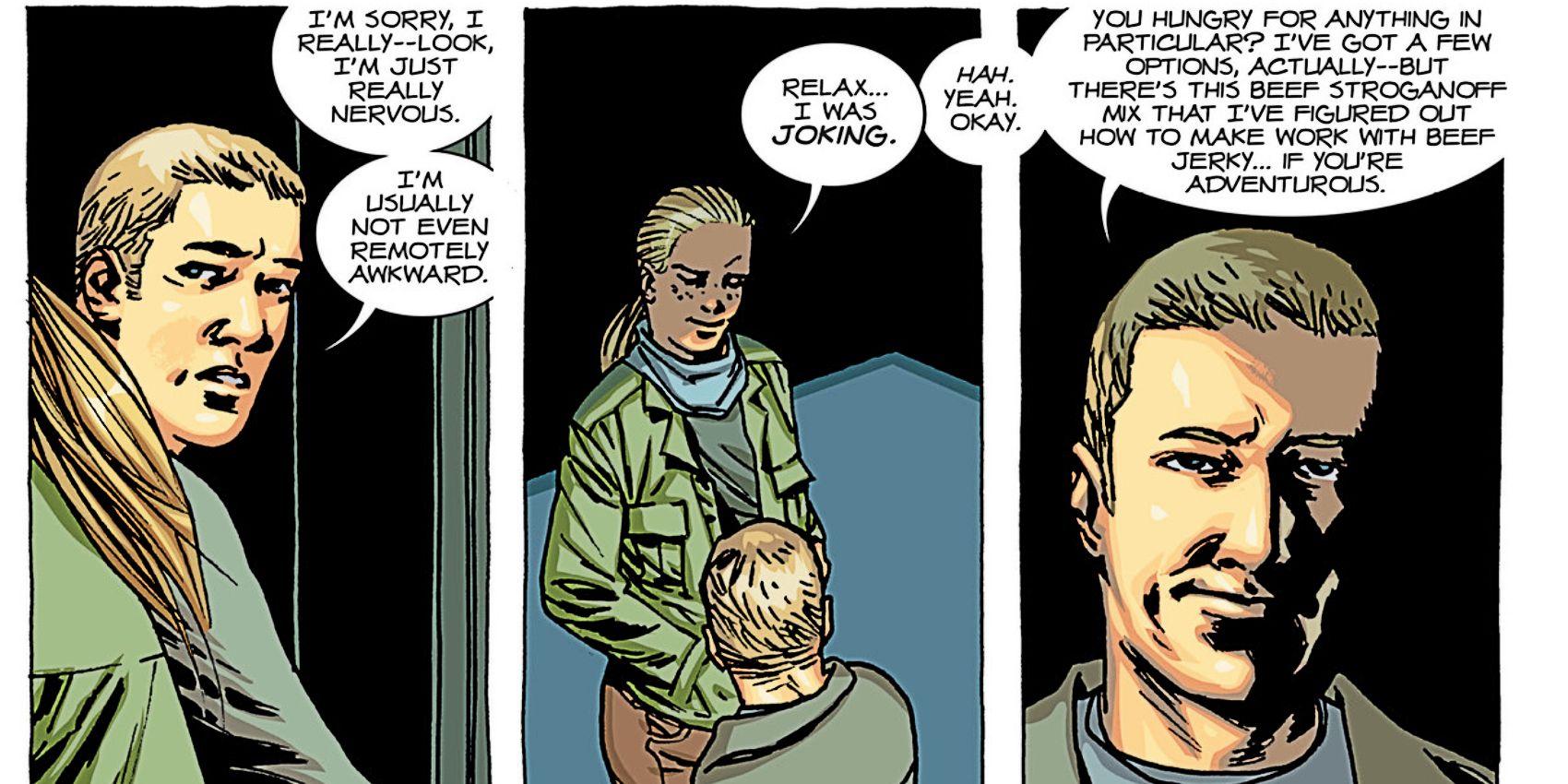  Spencer and Andrea discuss dinner in The Walking Dead #77