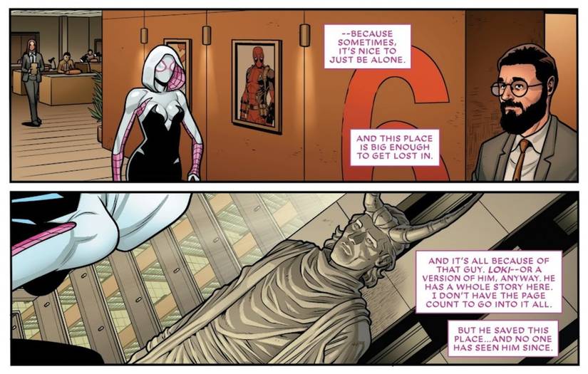 spider-gwen breaks the fourth wall
