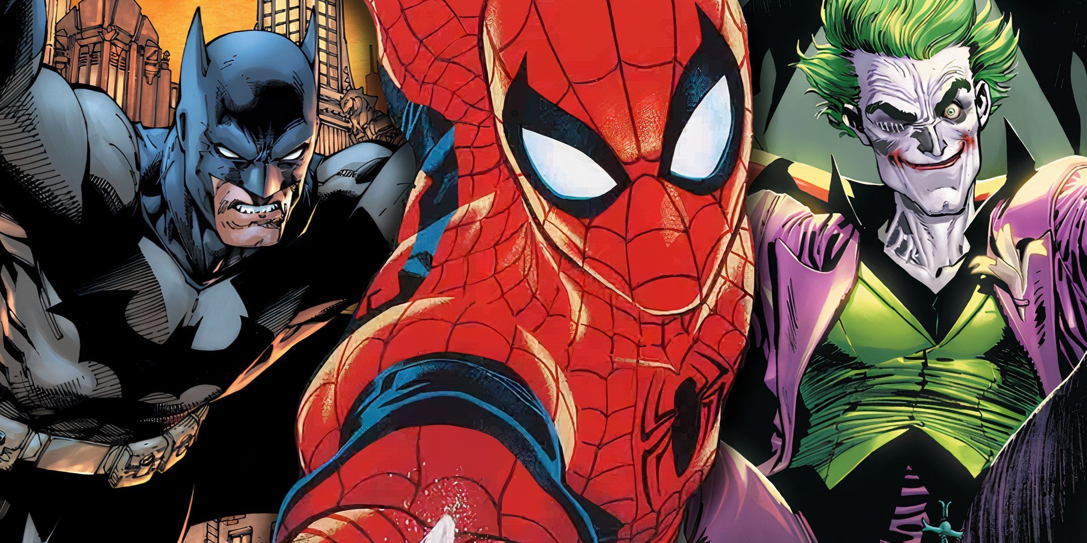 Spider-Man quema una red con Batman y Joker DC Marvel