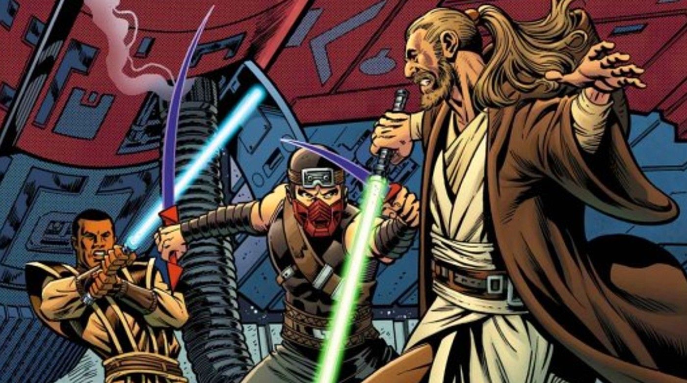 Capa de Star Wars Cavaleiros Jedi estrelada por Qui-gon Jinn