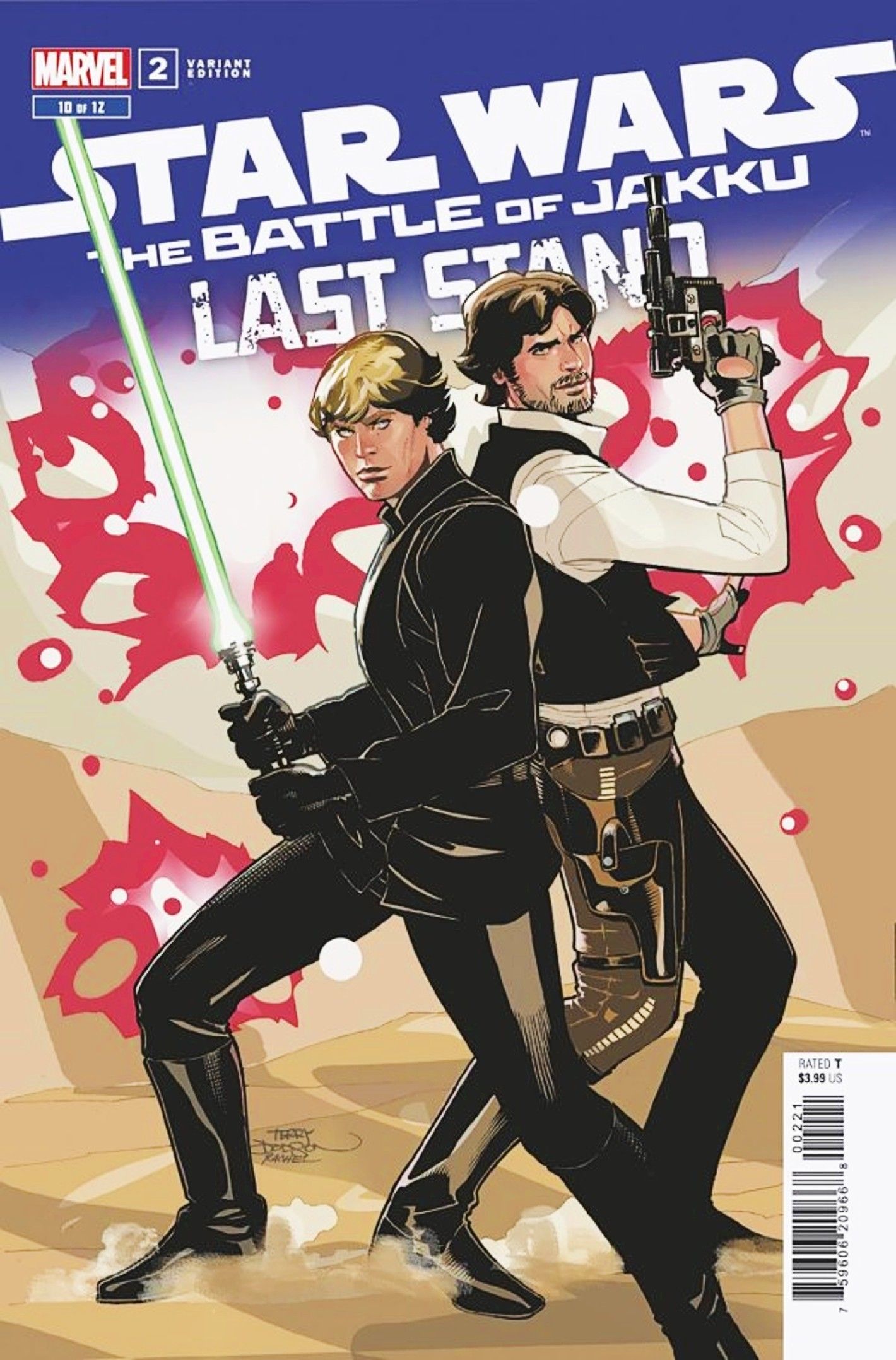 Star Wars Last Stand #2 variant cover, Luke and Han fighting side by side