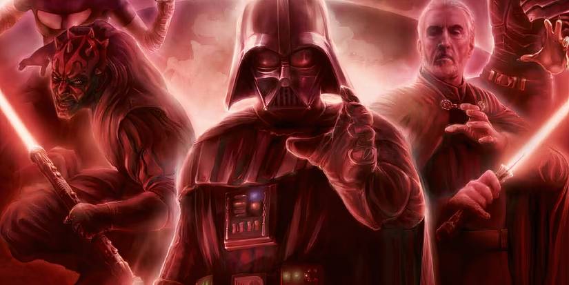 Star Wars' Darth Maul, Darth Vader, and Count Dooku.