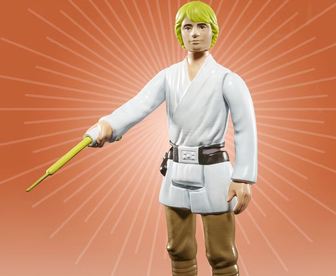 Kenner Toys Figura di Luke Skywalker di Star Wars con spada laser gialla. 