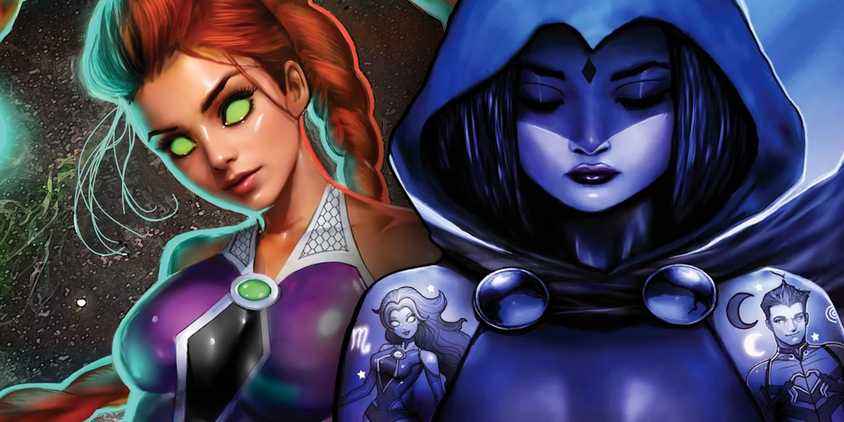 Starfire and Raven in Titans Comic Art by Nathan Szerdy