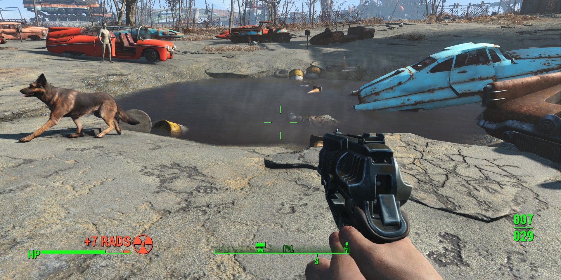 Starlight Drive In water giving off high radiation in Fallout 4.