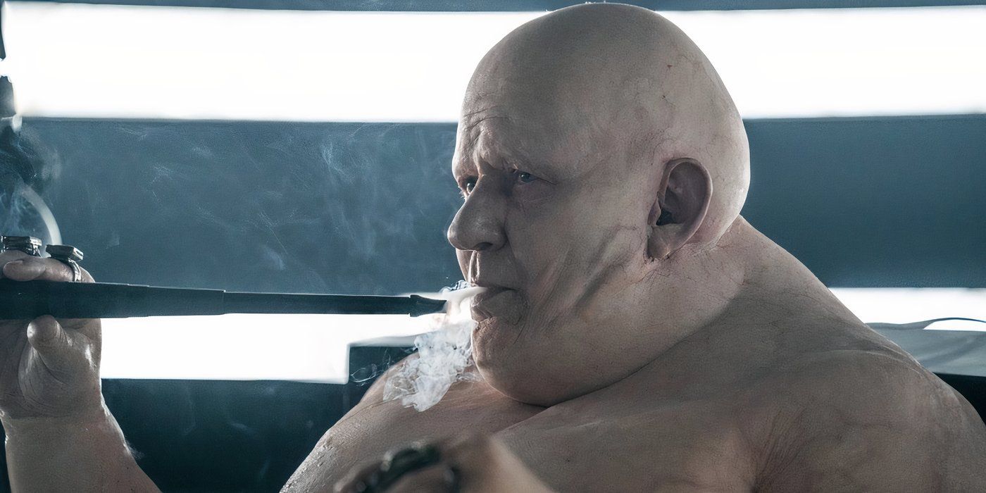 Stellan Skarsgard as Baron Harkonnen sitting in a bath in Dune: Part Two