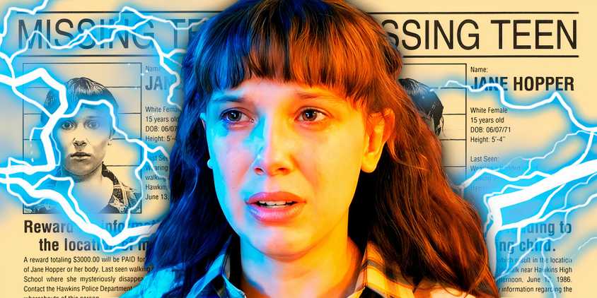 Stranger Things season 5 missing poster with sad Eleven