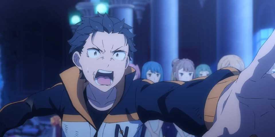Subaru shouting and holding his hand out