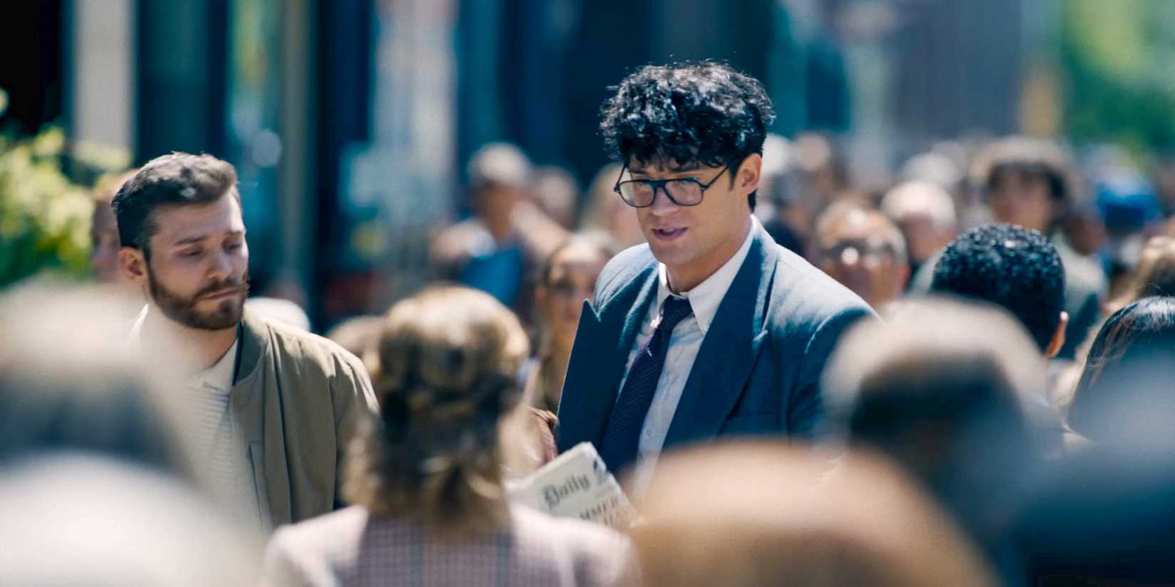 Clark Kent (David Corenswet) in the crowd in Superman (2025)
