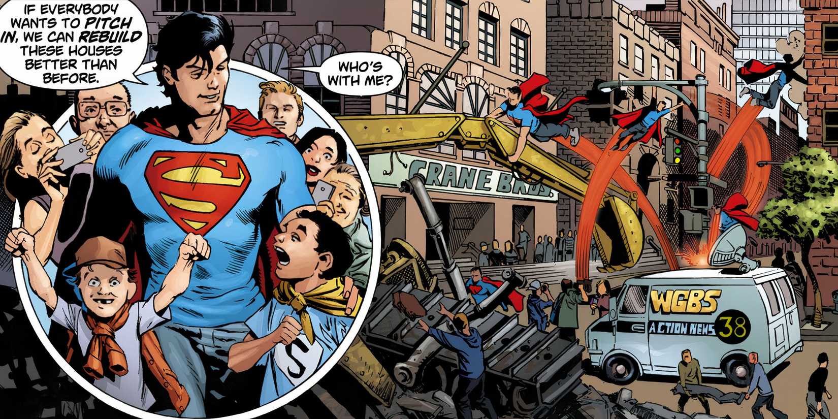 Superman Rebuilding Apartment DC