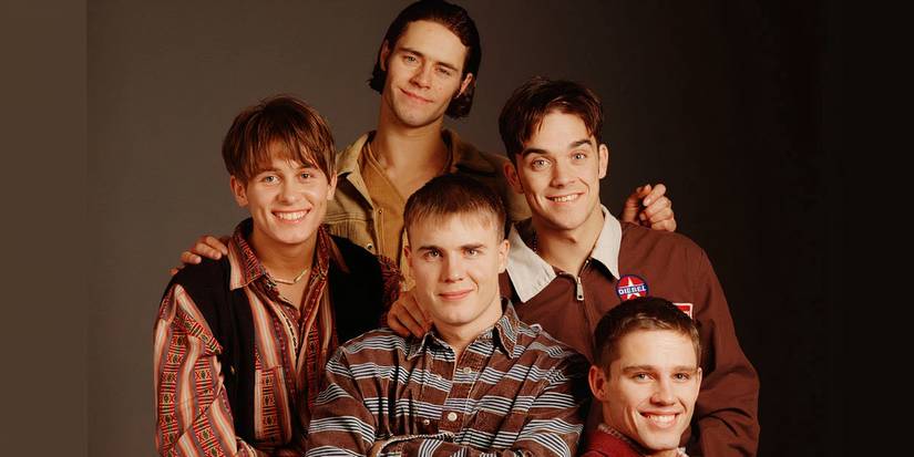 An image of the British boy band Take That
