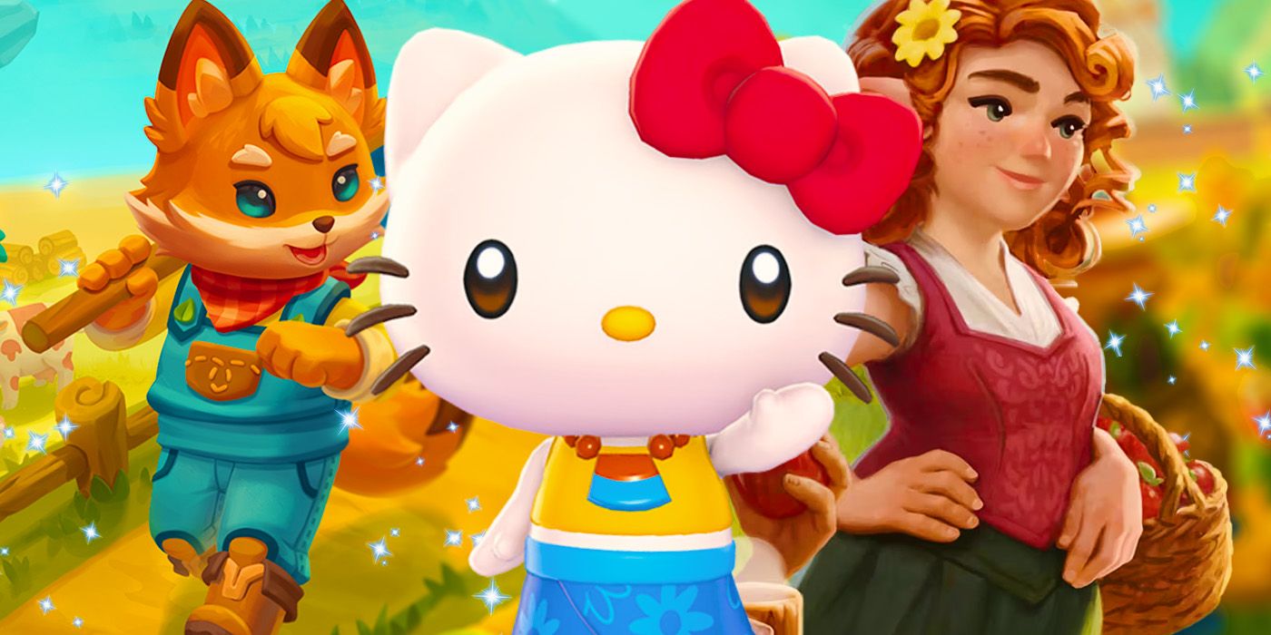 Collage of characters from Hello Kitty Island Adventure, Tales of the Shire, and Everblooming.