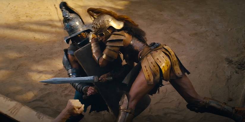 Tenika Davis fights an opponent as Achillia in Spartacus House of Ashur