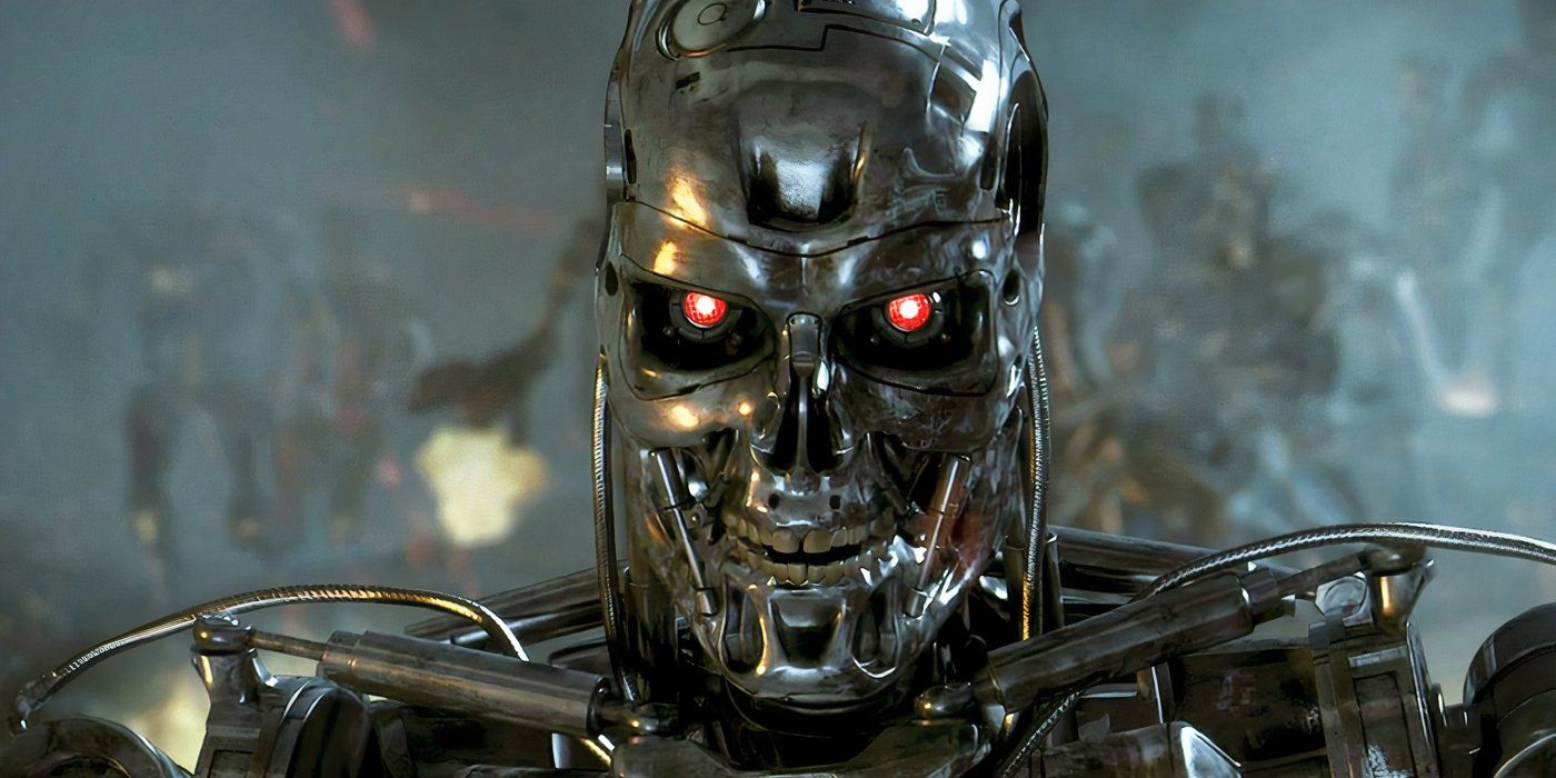 Terminator's T-800 with an army of machines behind it.