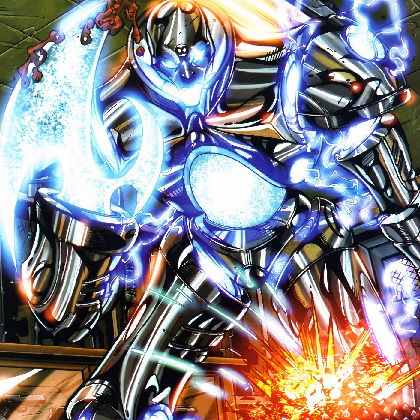 The T-Infinity model Terminator wielding its energy blades.