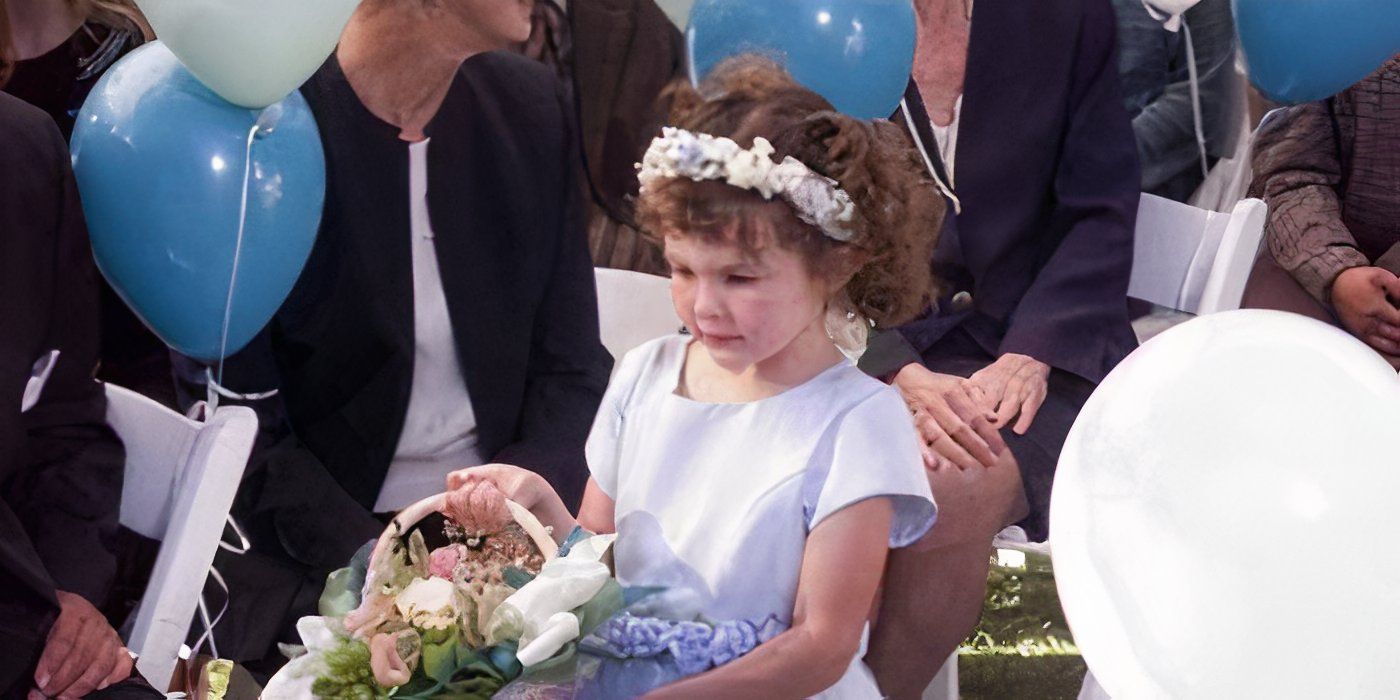 Tessa Allen As Hannah Hansen at a wedding as the flower girl in Providence-1