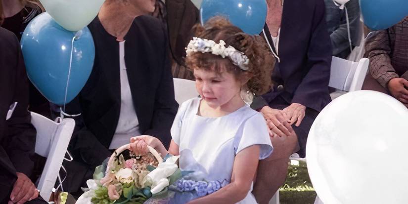 Tessa Allen As Hannah Hansen at a wedding as the flower girl in Providence-1
