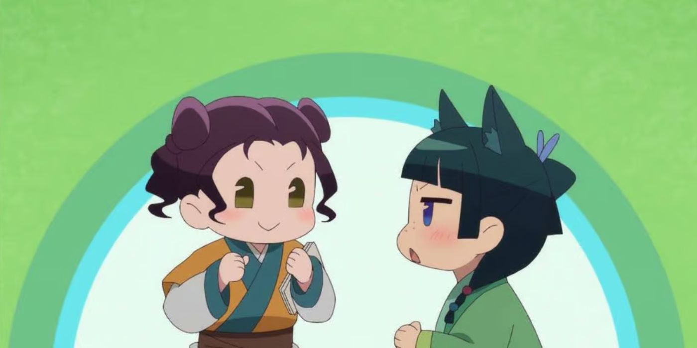 The Apothecary Diaries - Maomao and Shisui in chibi form agree to spider hunt