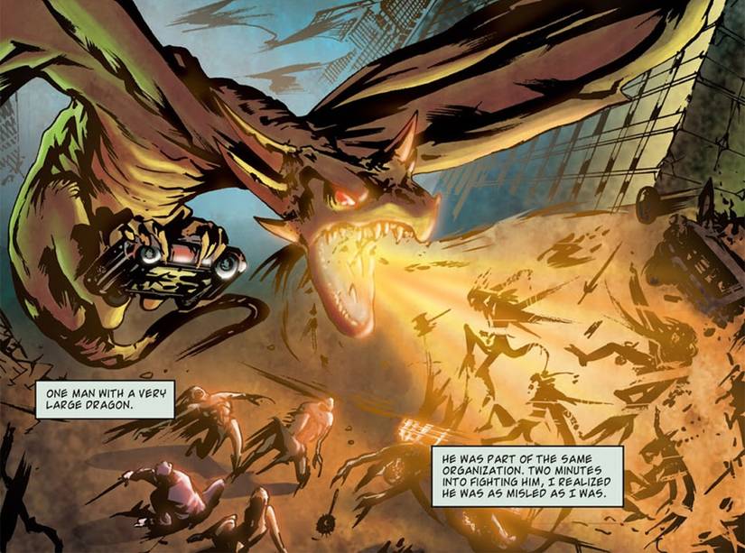 the dragon Cordelia saves Buffy the Vampire Slayer's ex from demons in Angel After the Fall #1