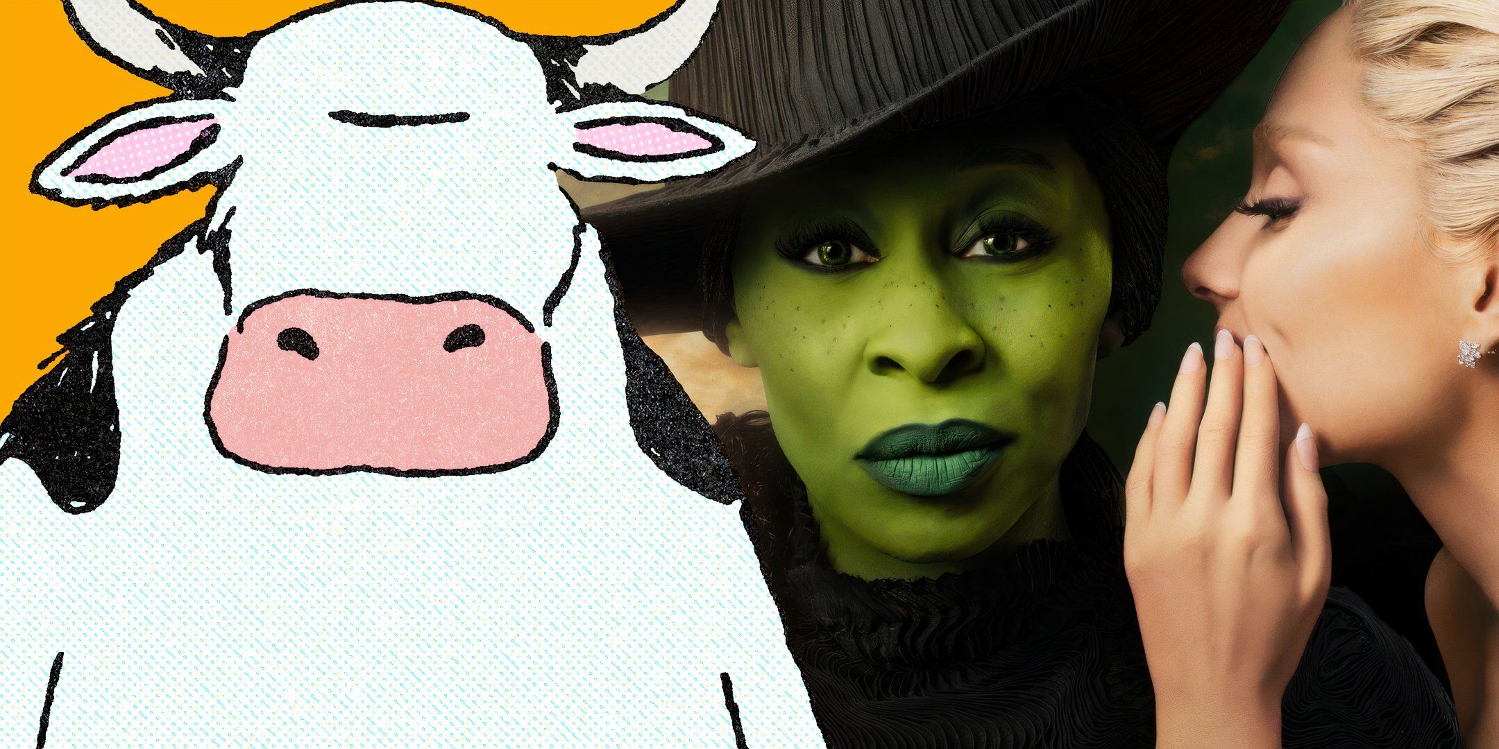 The Far Side Cow Next to Elphaba and Galinda Featured