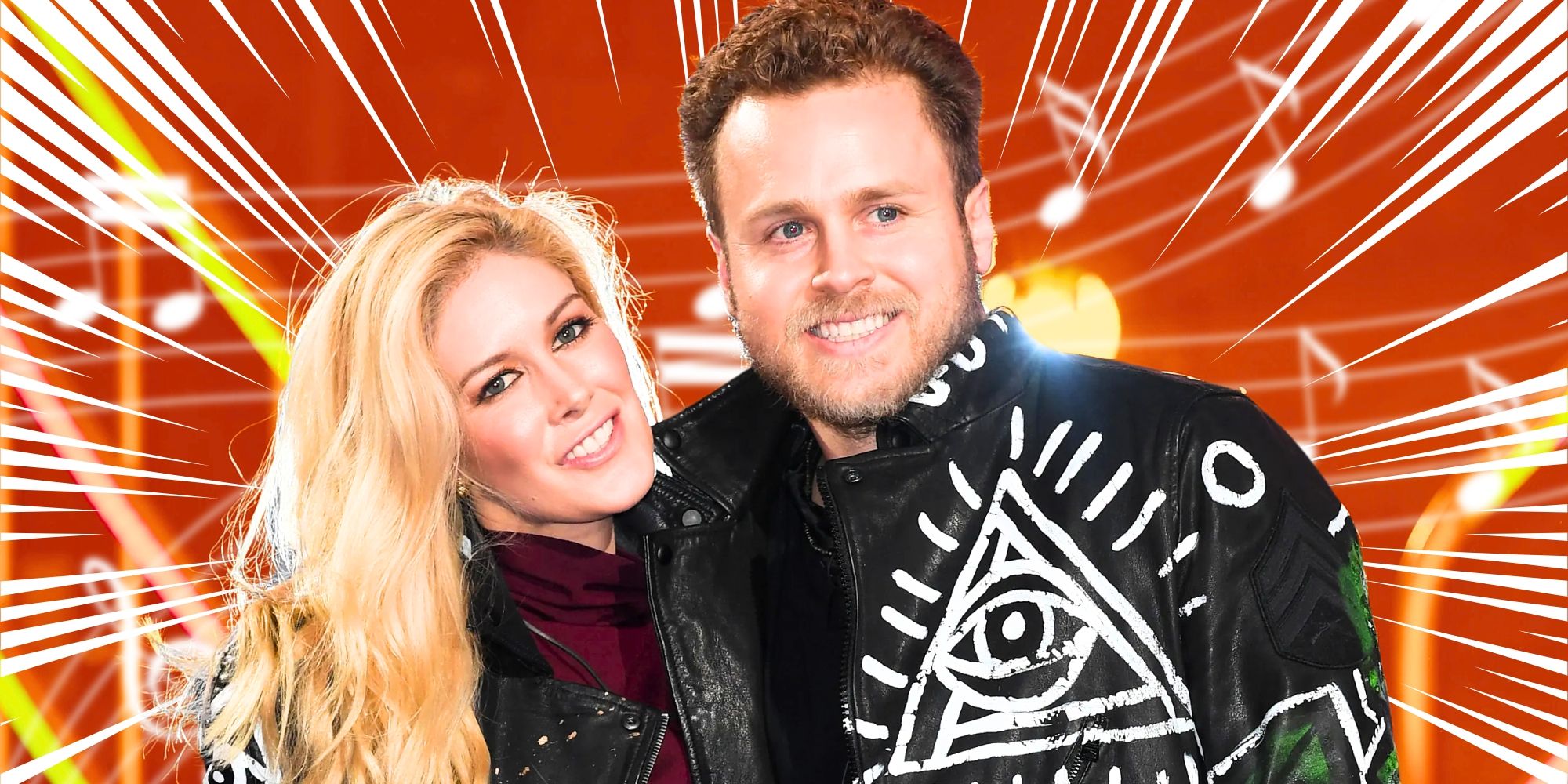 The Hills&rsquo; Heidi Montag &amp; Spencer Pratt smile while surrounded by musical notes.