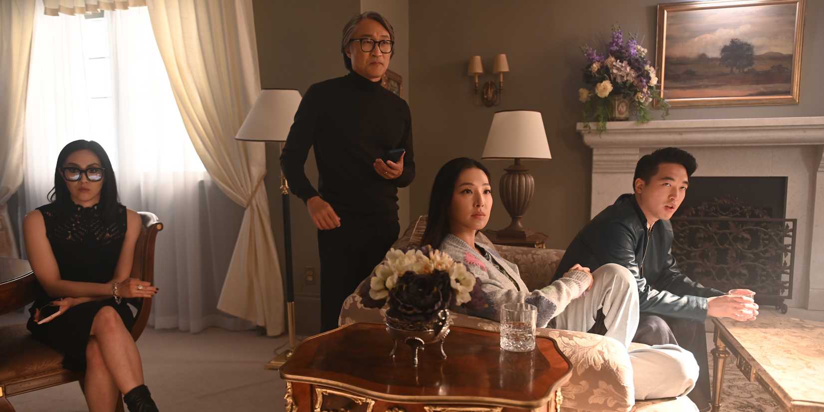 Keong Sim as Jeon Ji-Ho, Kristin Leigh as Yoonie, and Scott Seol as Sung B in The Irrational season 2, episode 7