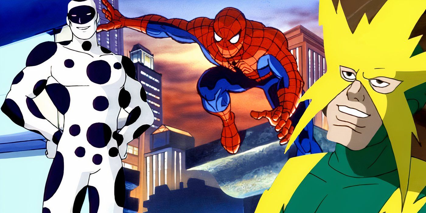 The Spot and Electro with Spider-Man from SPider-Man the Animated Series
