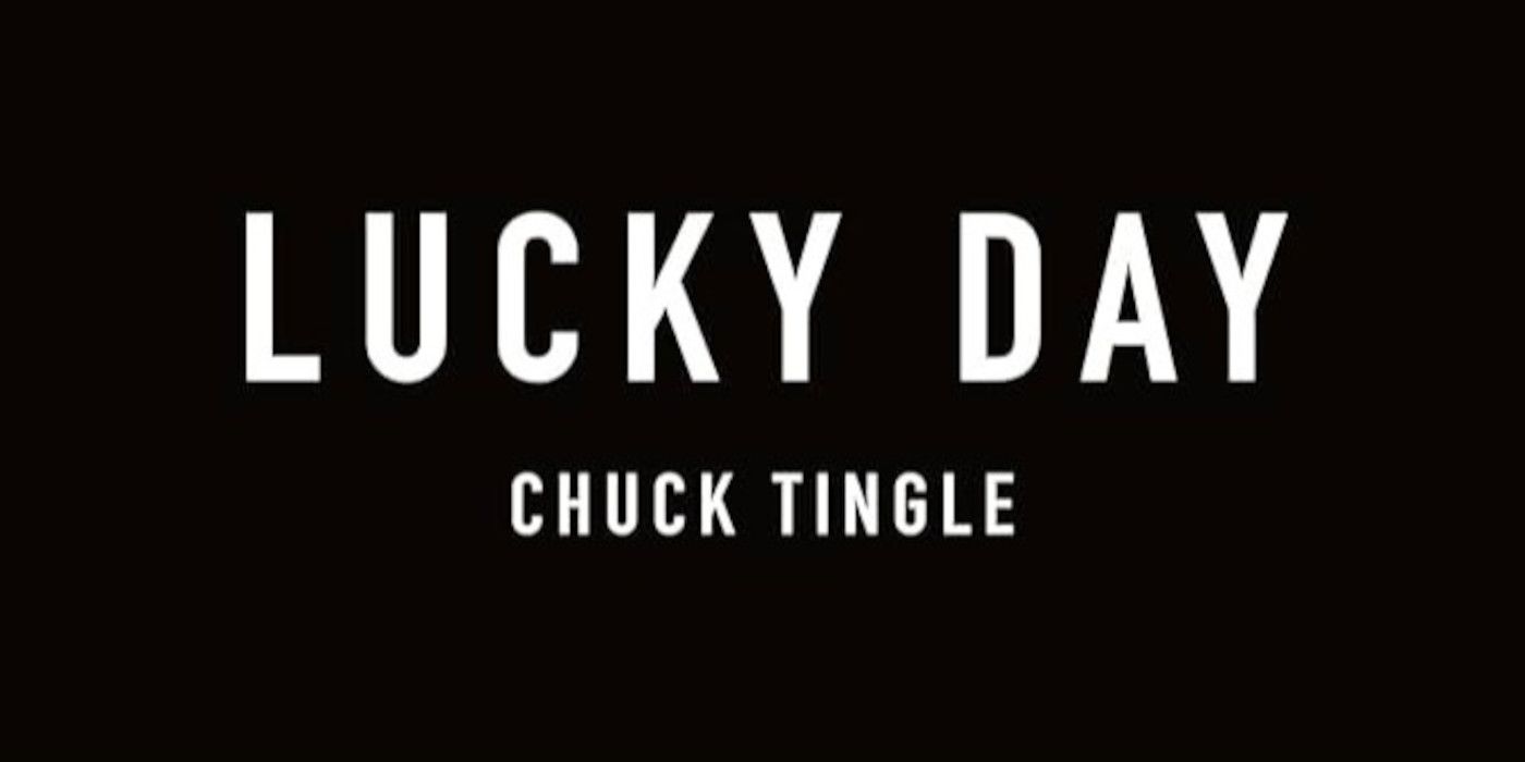 La portada temporal de Lucky Day de Chuck Tingle presenta un fondo negro y texto blanco