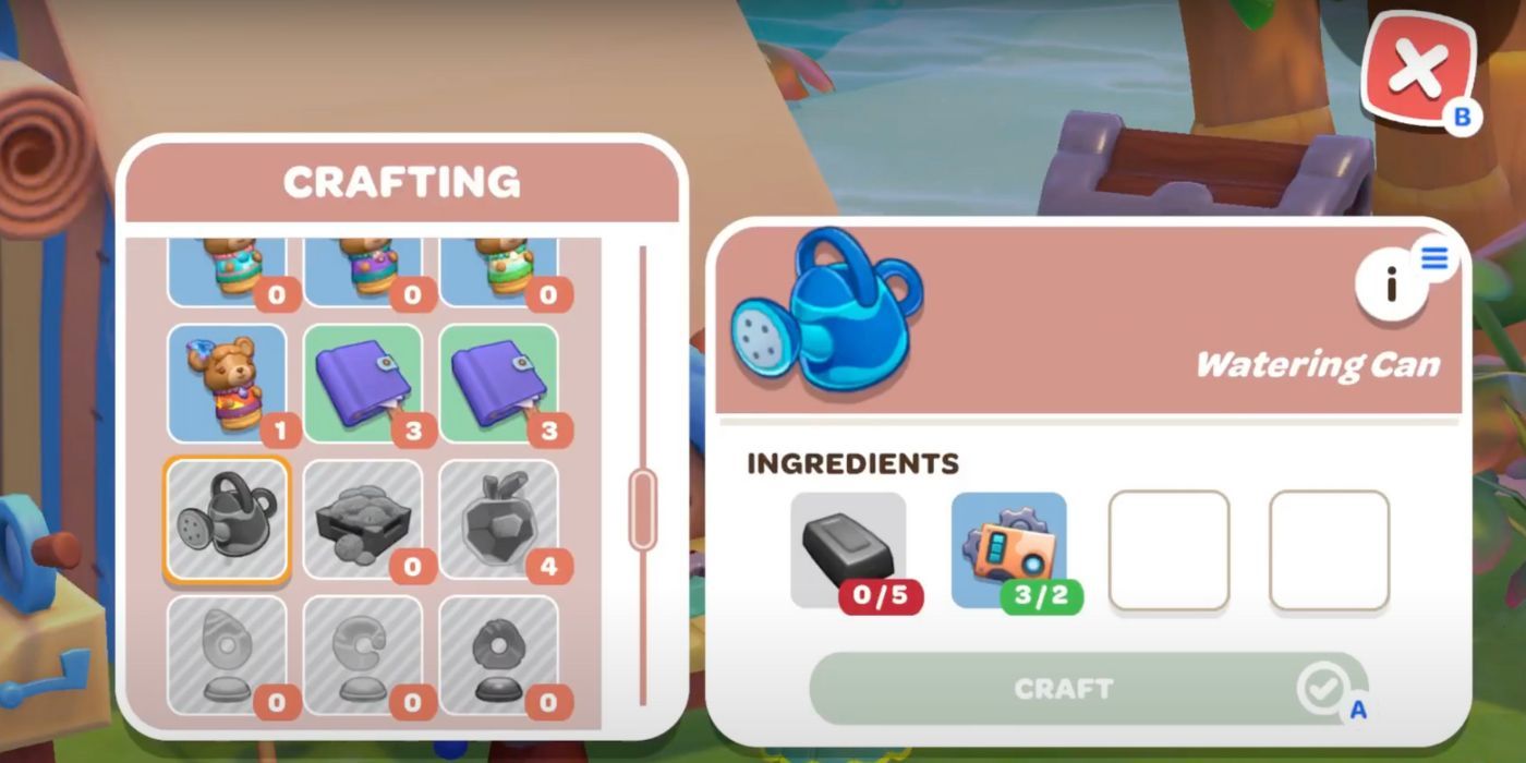 Watering can create a screen in the adventure of Hello Kitty Island