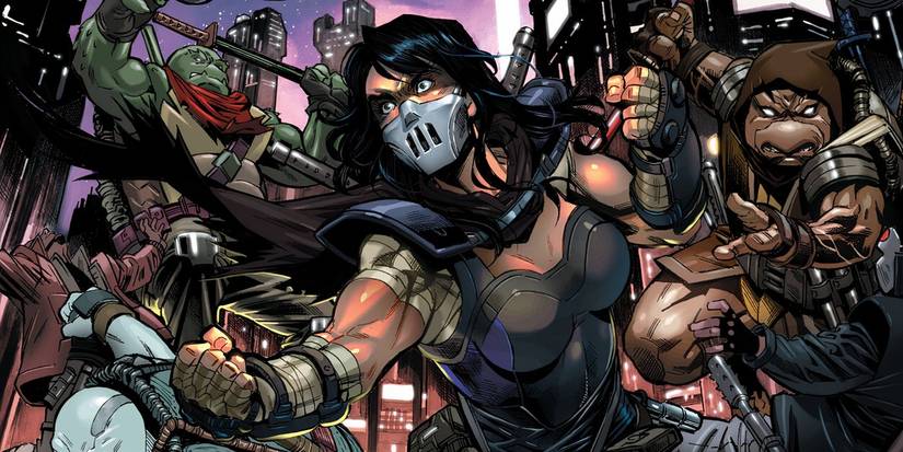 Casey Marie Jones fighting alongside the Turtles in TMNT.