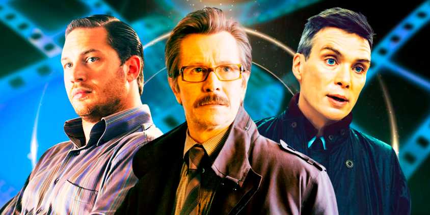 Tom Hardy from Inception, Gary Oldman from The Dark Knight, and Cillian Murphy from Oppenheimer