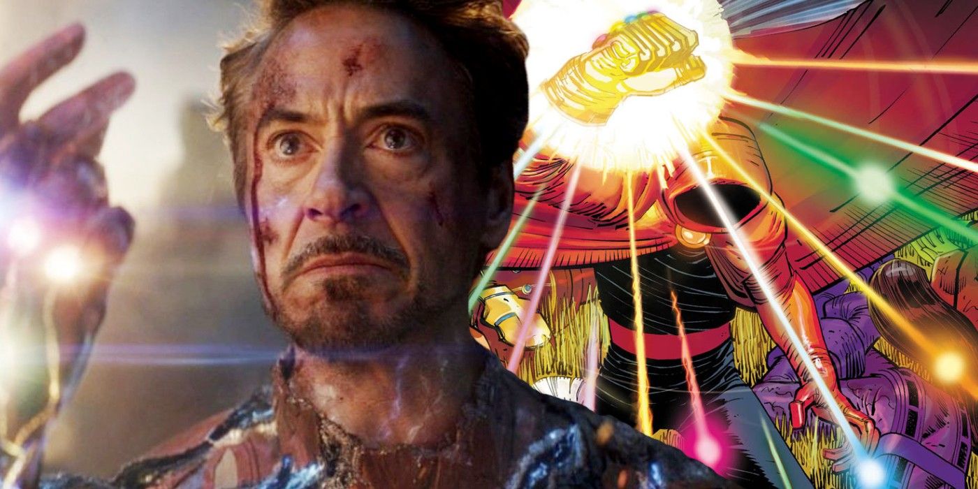 Tony Stark cu Infinity Gauntlet și Infinity Gauntlet Hood