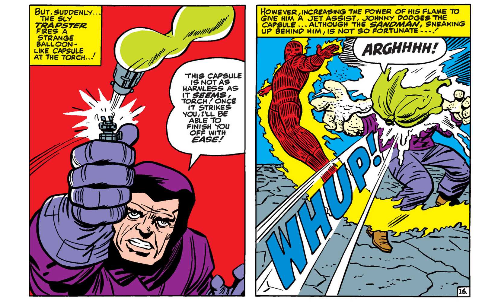 Trapster Shoots Adhesive at Human Torch