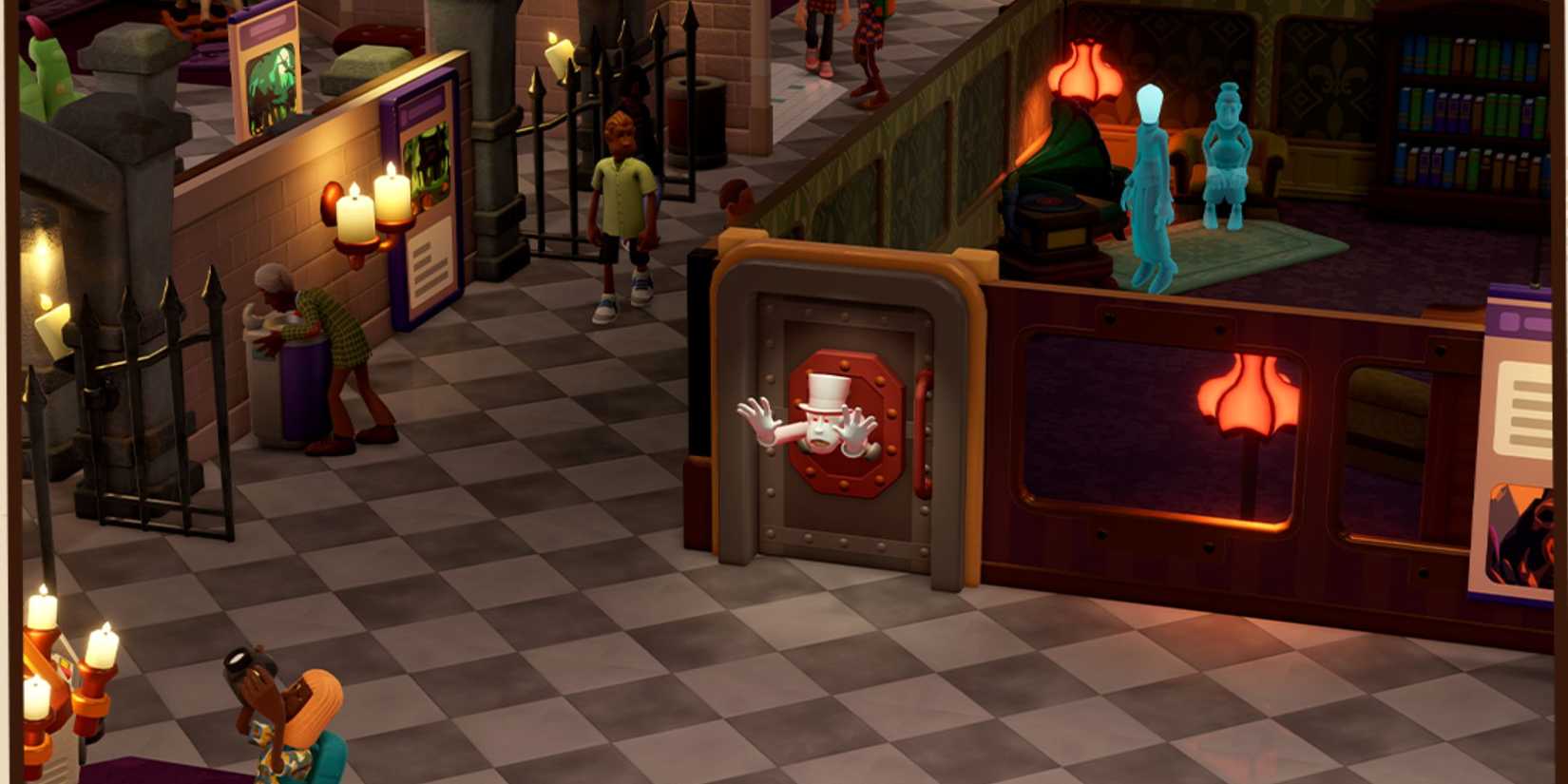 Two Point Museum ghost in a door