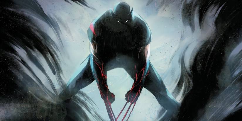 Ultimate Wolverine with blood on his claws, drenched in shadow.