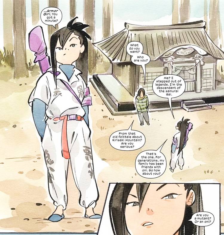 Ultimate X-Men #11, Kanon claims to be a descendent of Sai, an ancient version of Psylocke