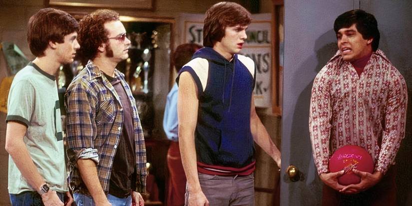 Fez, hanging from a door, meeting Eric, Hyde, and Kelso for the first time in the That '70s Show episode "Class Picture."