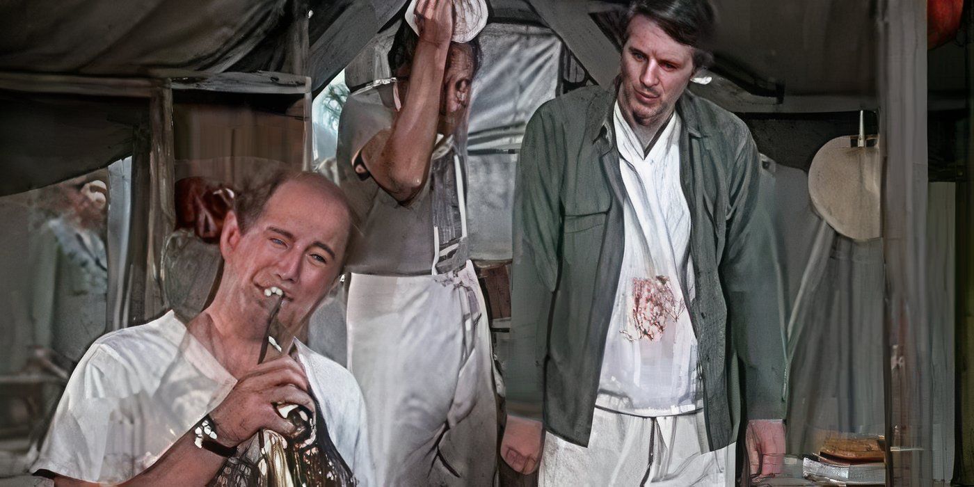 Hawkeye and B.J angrily watching Charles play the french horn in the MASH episode "The Smell of Music."