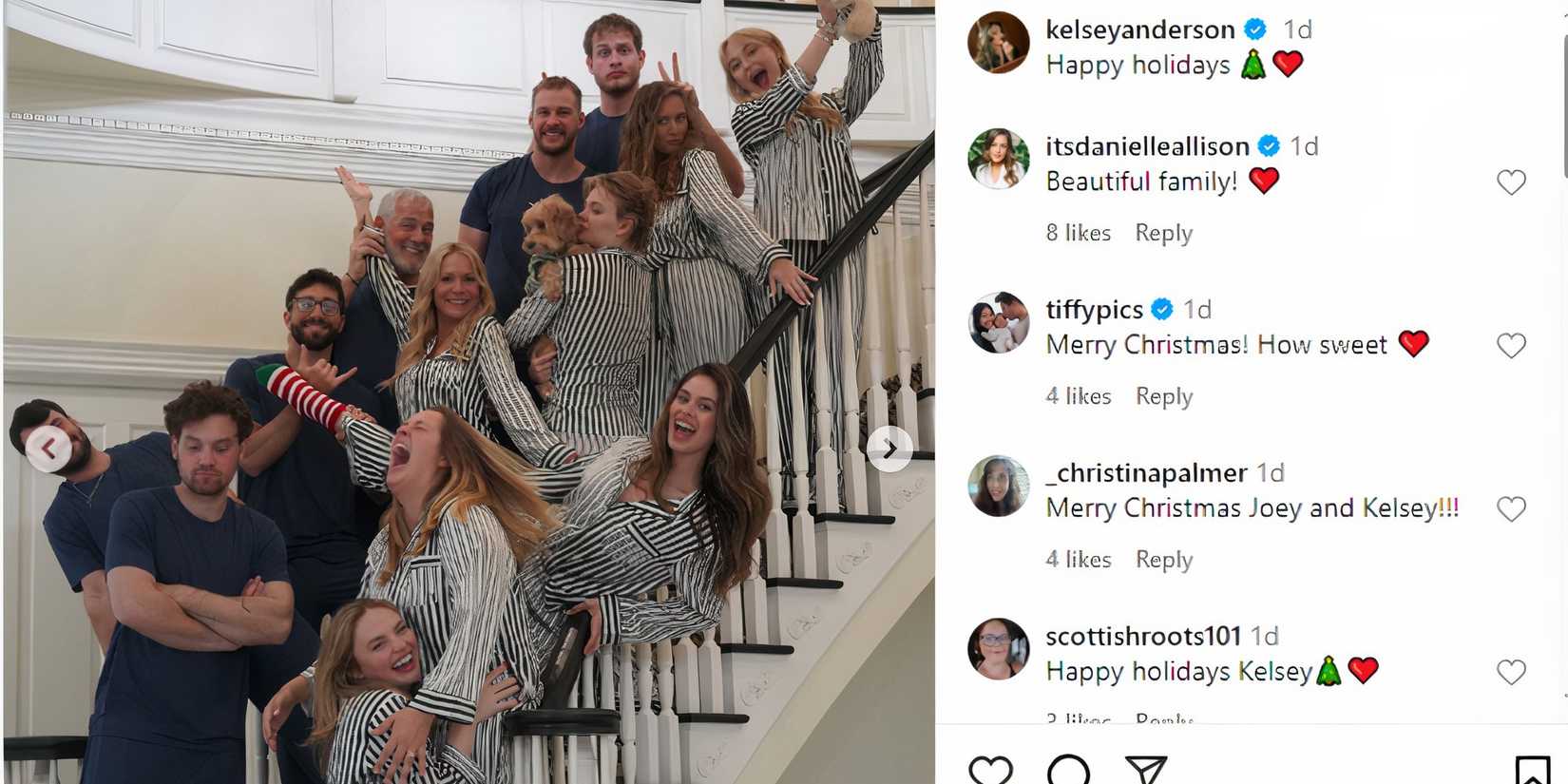 The Bachelor's Kelsey Anderson, Joey Graziadei and Mark Anderson's family Christmas photo